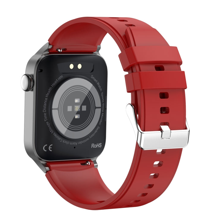 T50 1.85 inch Silicone Band IP67 Waterproof Smart Watch Supports Voice Assistant / Health Monitoring(Red) by buy2fix