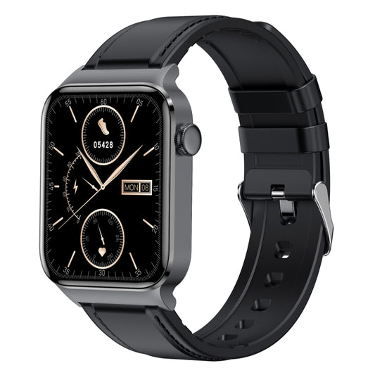 T50 1.85 inch Leather Band IP67 Waterproof Smart Watch Supports Voice Assistant / Health Monitoring(Black) by buy2fix