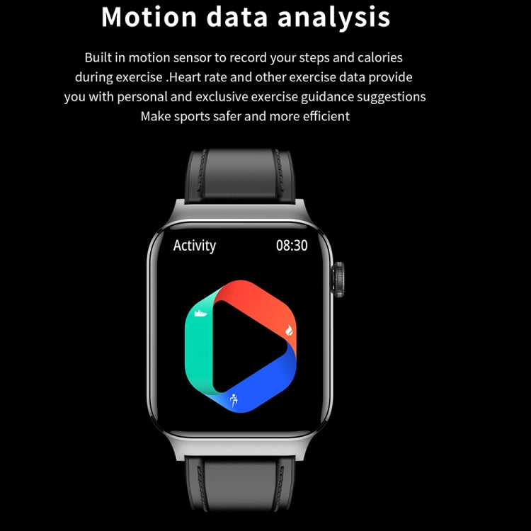 T50 1.85 inch Leather Band IP67 Waterproof Smart Watch Supports Voice Assistant / Health Monitoring(Black) by buy2fix