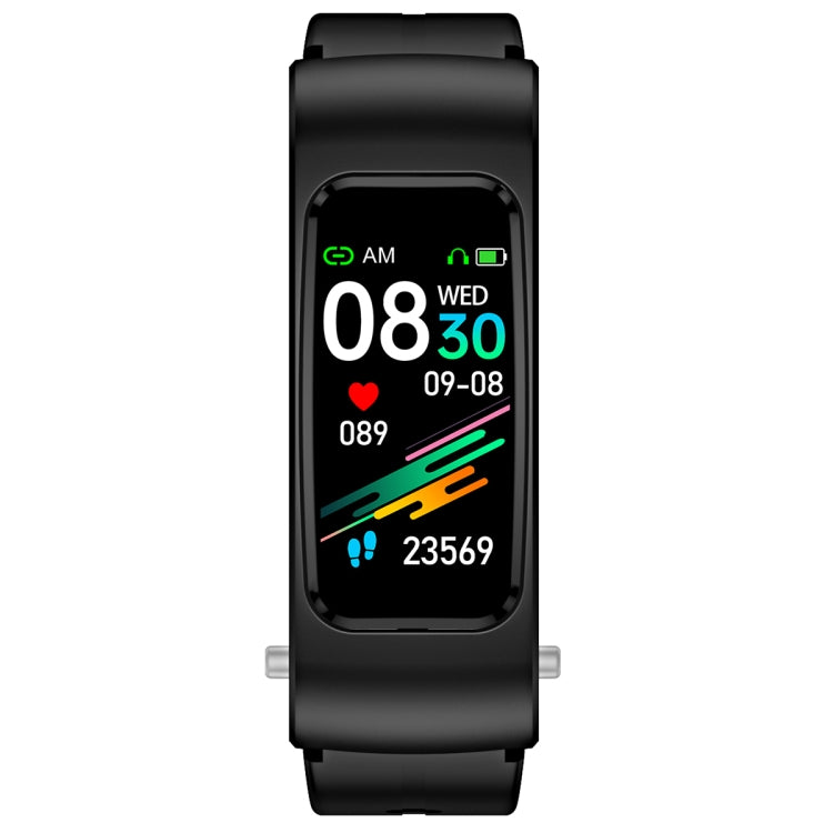 K60 1.08 inch Silicone Band Earphone Detachable Life Waterproof Smart Watch Support Bluetooth Call(Black) by buy2fix