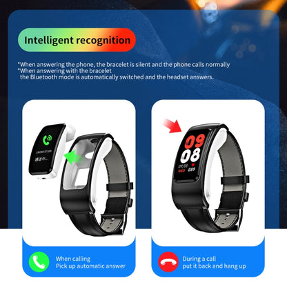 K60 1.08 inch Silicone Band Earphone Detachable Life Waterproof Smart Watch Support Bluetooth Call(Black) by buy2fix
