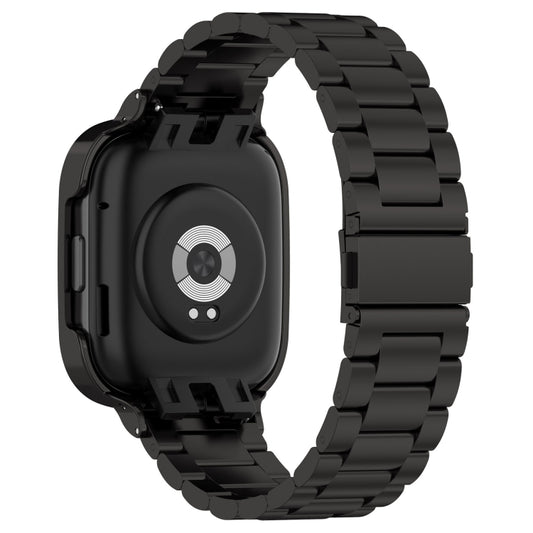 For Xiaomi Redmi Watch 3 / Mi Watch Lite 3 2 in 1 Three-bead Metal Watch Band with Watch Frame(Black) - Watch Bands by buy2fix | Online Shopping UK | buy2fix