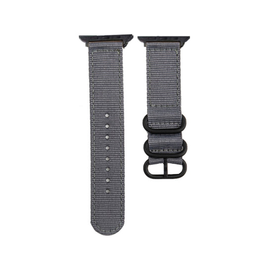 Black Buckle Canvas Watch Band For Apple Watch Ultra 49mm&Watch Ultra 2 49mm / Series 9&8&7 45mm / SE 3&SE 2&6&SE&5&4 44mm / 3&2&1 42mm(Grey) - Watch Bands by buy2fix | Online Shopping UK | buy2fix