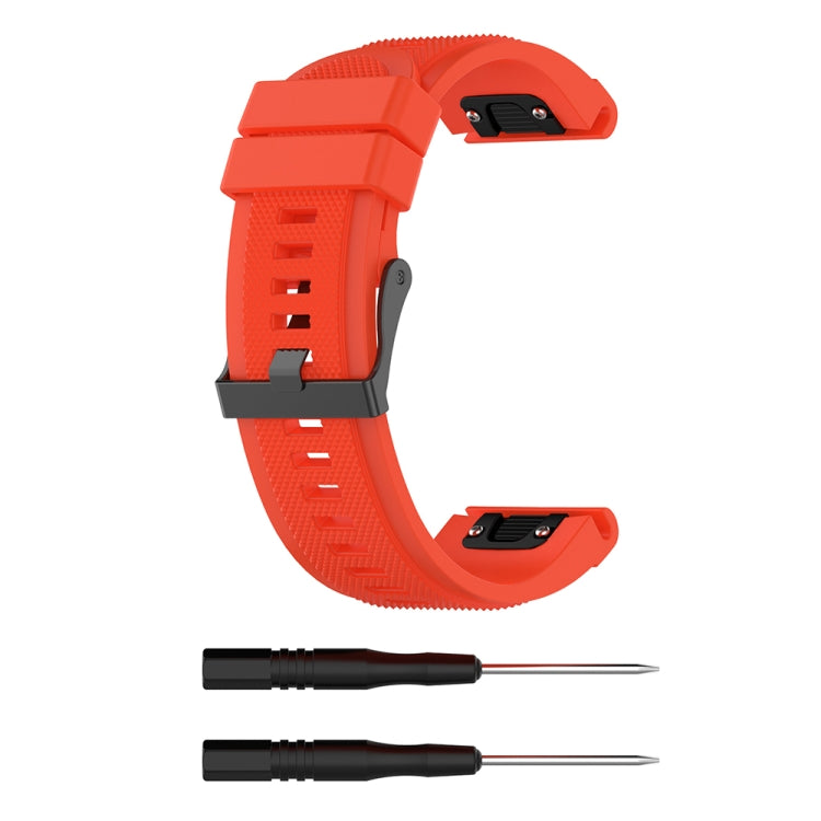For Garmin Fenix 5X (26mm) Fenix3 / Fenix3 HR Silicone Watch Band(Orange) - Watch Bands by buy2fix | Online Shopping UK | buy2fix
