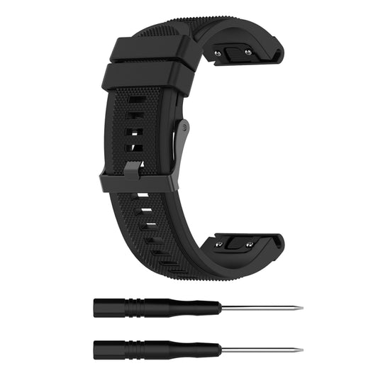 For Garmin Fenix 5X (26mm) Fenix3 / Fenix3 HR Silicone Watch Band(Black) - Watch Bands by buy2fix | Online Shopping UK | buy2fix