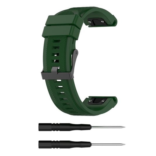 For Garmin Fenix 5X (26mm) Fenix3 / Fenix3 HR Silicone Watch Band(Army Green) - Watch Bands by buy2fix | Online Shopping UK | buy2fix