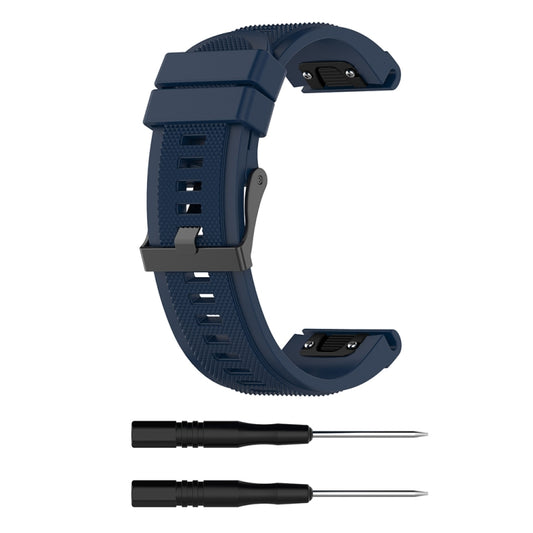 For Garmin Fenix 5X (26mm) Fenix3 / Fenix3 HR Silicone Watch Band(Dark Blue) - Watch Bands by buy2fix | Online Shopping UK | buy2fix