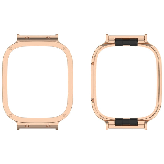 For Xiaomi Redmi Watch 3 / Mi Watch Lite 3 Metal Frame Watch Protective Case(Rose Gold) - Watch Cases by buy2fix | Online Shopping UK | buy2fix