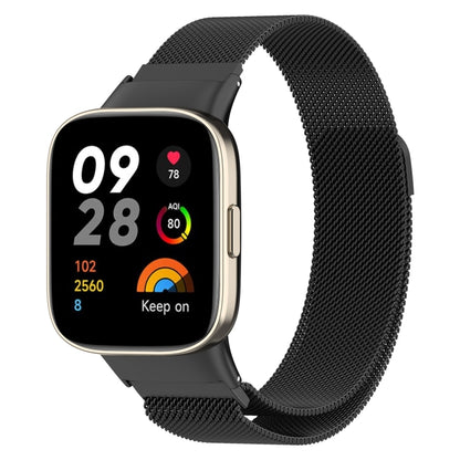 For Xiaomi Redmi Watch 3 / Mi Watch Lite 3 Milanese Metal Watch Band(Black) - Watch Bands by buy2fix | Online Shopping UK | buy2fix