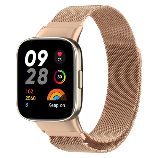 For Xiaomi Redmi Watch 3 / Mi Watch Lite 3 Milanese Metal Watch Band(Rose Gold) - Watch Bands by buy2fix | Online Shopping UK | buy2fix