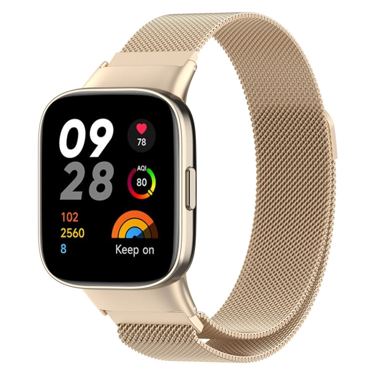For Xiaomi Redmi Watch 3 / Mi Watch Lite 3 Milanese Metal Watch Band(Champagne) - Watch Bands by buy2fix | Online Shopping UK | buy2fix