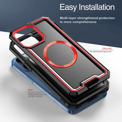 For iPhone 8 Plus / 7 Plus / 6 Plus Armour Two-color MagSafe Magnetic TPU + PC Phone Case(Light Blue + Blue) - More iPhone Cases by buy2fix | Online Shopping UK | buy2fix