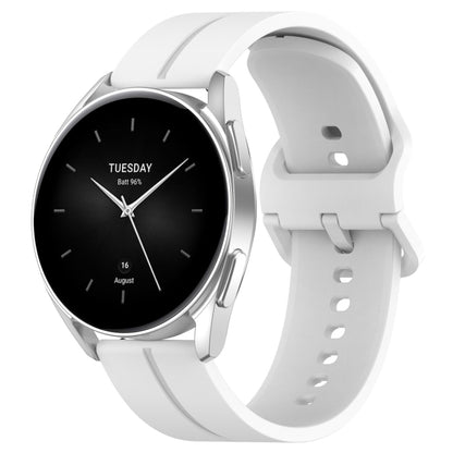 22mm Universal Flat Head Groove Silicone Watch Band(White) - 22mm Bands by buy2fix | Online Shopping UK | buy2fix