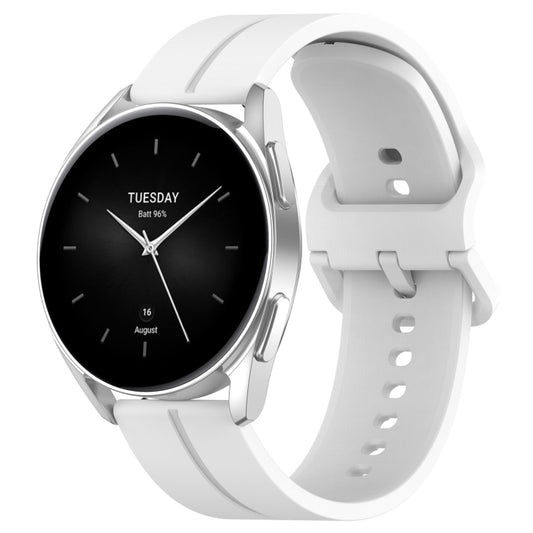 22mm Universal Flat Head Groove Silicone Watch Band(White) - 22mm Bands by buy2fix | Online Shopping UK | buy2fix