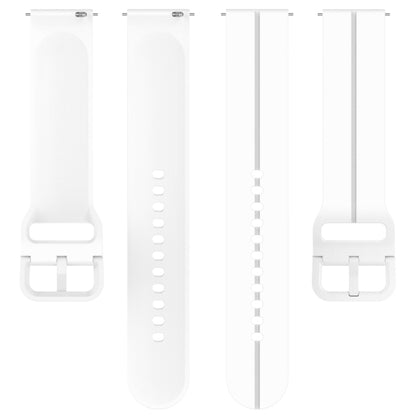 22mm Universal Flat Head Groove Silicone Watch Band(White) - 22mm Bands by buy2fix | Online Shopping UK | buy2fix