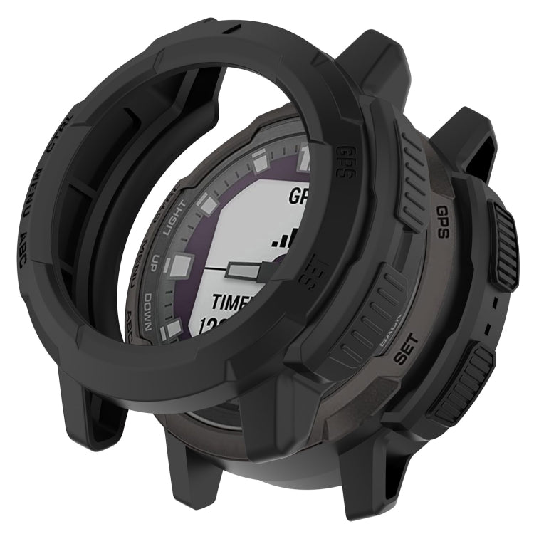 For Garmin Instinct Crossover Armor Hollow Watch Protective Case(Black) - Watch Cases by buy2fix | Online Shopping UK | buy2fix