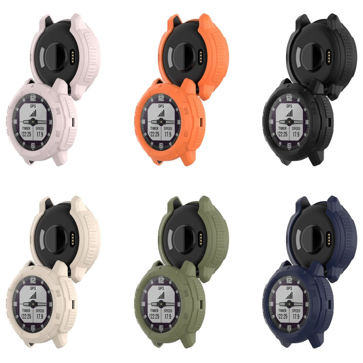 For Garmin Instinct Crossover Armor Hollow Watch Protective Case(Black) - Watch Cases by buy2fix | Online Shopping UK | buy2fix