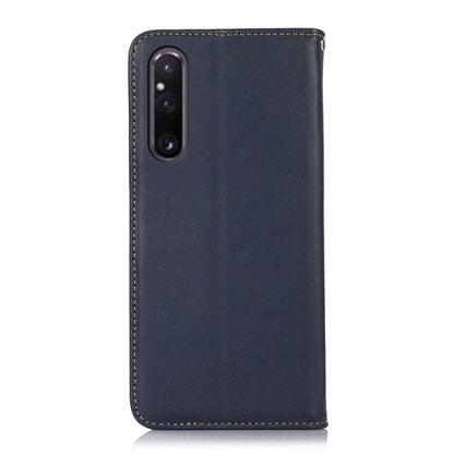 For Sony Xperia 1 V KHAZNEH Nappa Top Layer Cowhide Leather Phone Case(Blue) by buy2fix