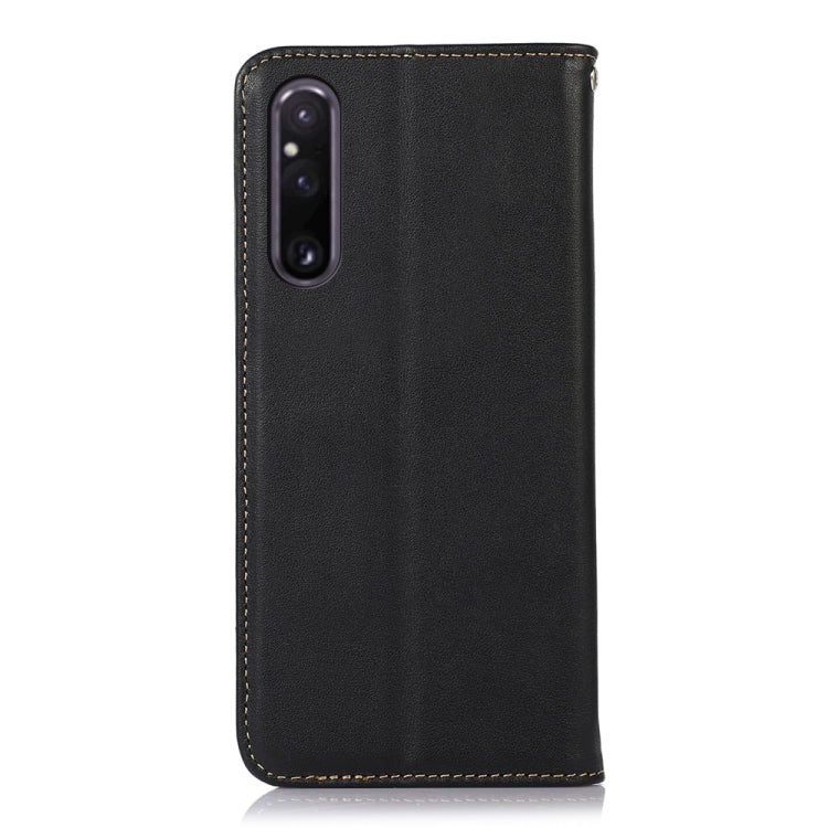 For Sony Xperia 1 V KHAZNEH Nappa Top Layer Cowhide Leather Phone Case(Black) by buy2fix