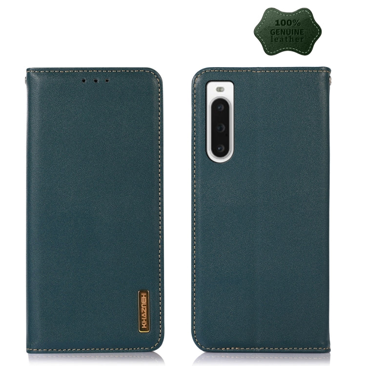 For Sony Xperia 10 V KHAZNEH Nappa Top Layer Cowhide Leather Phone Case(Green) by buy2fix