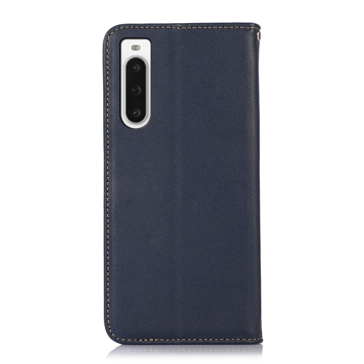 For Sony Xperia 10 V KHAZNEH Nappa Top Layer Cowhide Leather Phone Case(Blue) by buy2fix