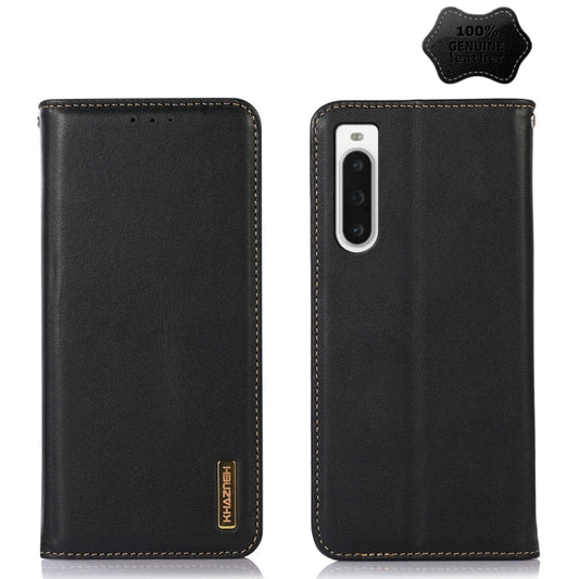 For Sony Xperia 10 V KHAZNEH Nappa Top Layer Cowhide Leather Phone Case(Black) by buy2fix