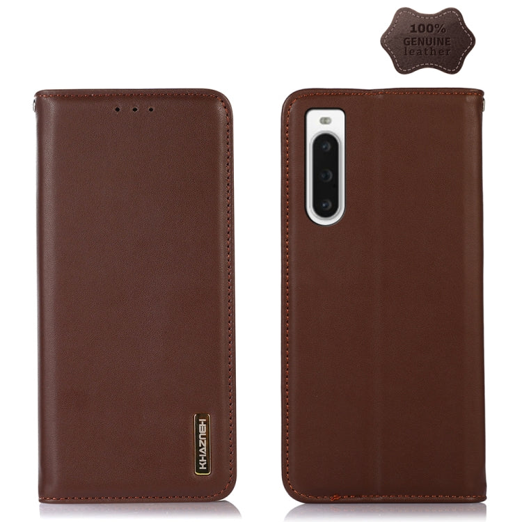 For Sony Xperia 10 V KHAZNEH Nappa Top Layer Cowhide Leather Phone Case(Brown) by buy2fix