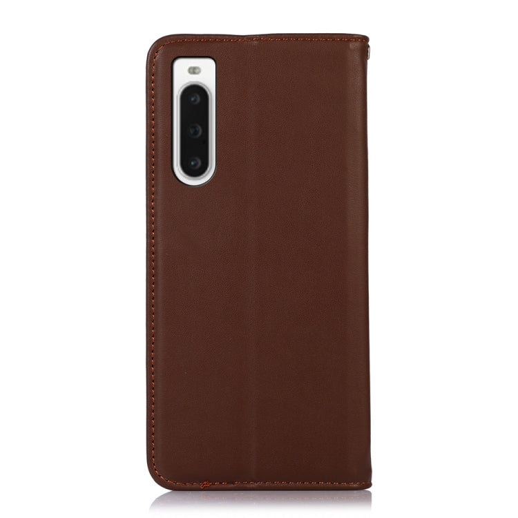 For Sony Xperia 10 V KHAZNEH Nappa Top Layer Cowhide Leather Phone Case(Brown) by buy2fix