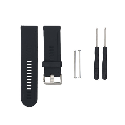 For Garmin Fenix3 HR Silicone Watch Band(Black) - Watch Bands by buy2fix | Online Shopping UK | buy2fix