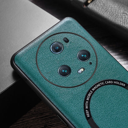 For Honor Magic5 Pro Cloth Texture PU MagSafe Magnetic Phone Case(Green) - Honor Cases by buy2fix | Online Shopping UK | buy2fix