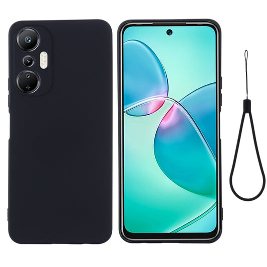 For Infinix Hot 20S X6827 Pure Color Liquid Silicone Shockproof Phone Case(Black) - Infinix Cases by buy2fix | Online Shopping UK | buy2fix