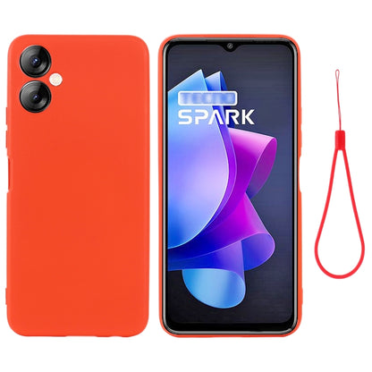 For Tecno Spark 9T / 9 Pro Pure Color Liquid Silicone Shockproof Phone Case(Red) by buy2fix