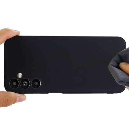 For Samsung Galaxy A14 4G Pure Color Liquid Silicone Shockproof Phone Case(Black) by buy2fix