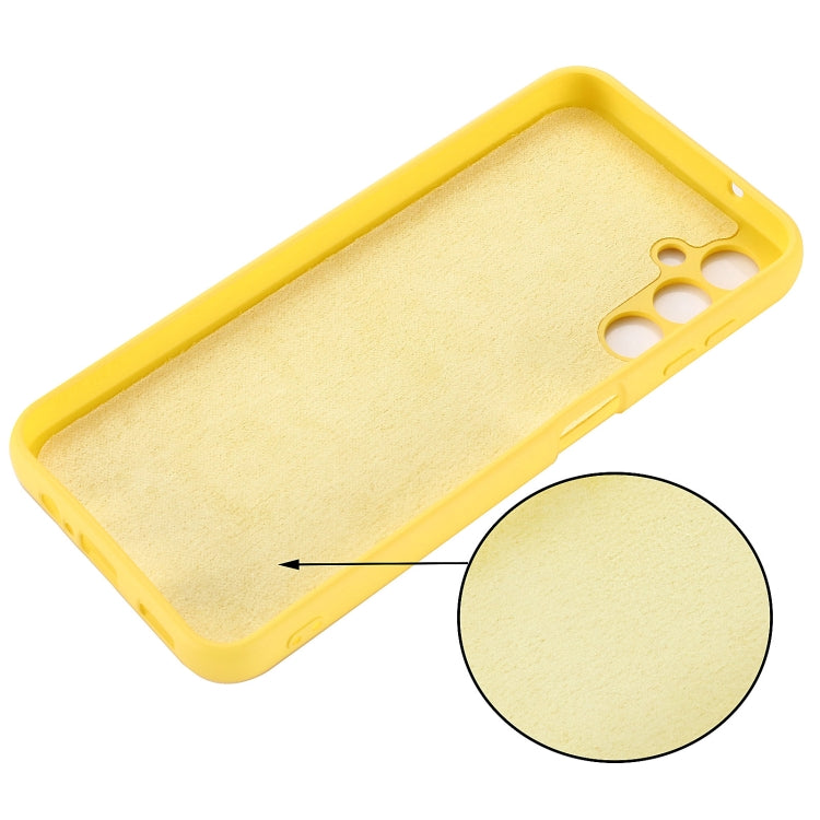 For Samsung Galaxy A14 4G Pure Color Liquid Silicone Shockproof Phone Case(Yellow) by buy2fix