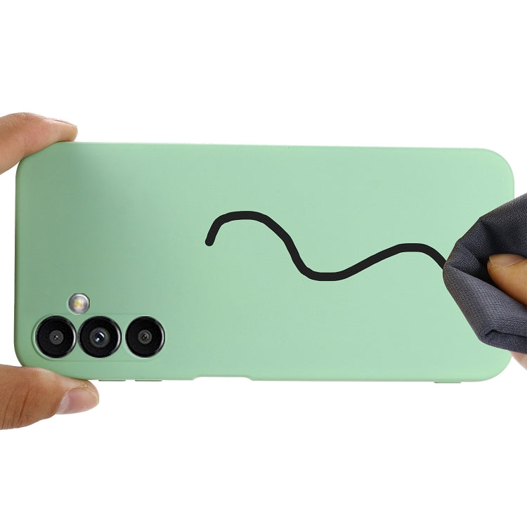 For Samsung Galaxy A14 4G Pure Color Liquid Silicone Shockproof Phone Case(Green) by buy2fix