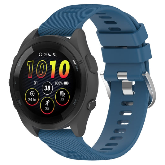 For Garmin Forerunner 265 22mm Solid Color Silicone Watch Band(Blue) - Watch Bands by buy2fix | Online Shopping UK | buy2fix