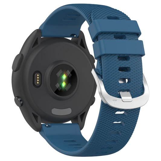For Garmin Forerunner 265 22mm Solid Color Silicone Watch Band(Blue) - Watch Bands by buy2fix | Online Shopping UK | buy2fix