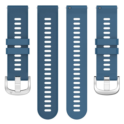 For Garmin Forerunner 265 22mm Solid Color Silicone Watch Band(Blue) - Watch Bands by buy2fix | Online Shopping UK | buy2fix