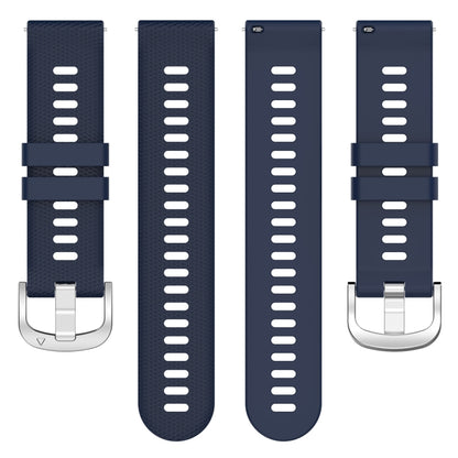 For Garmin Forerunner 265 22mm Solid Color Silicone Watch Band(Midnight Blue) - Watch Bands by buy2fix | Online Shopping UK | buy2fix