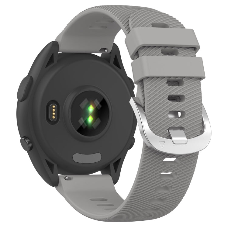 For Garmin Forerunner 265S 18mm Solid Color Silicone Watch Band(Grey) by buy2fix