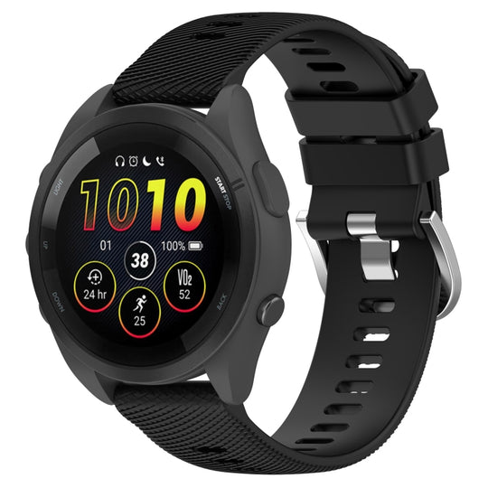 For Garmin Forerunner 265S 18mm Solid Color Silicone Watch Band(Black)