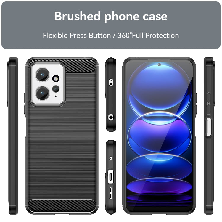 For Xiaomi Redmi Note 12 4G Global Brushed Texture Carbon Fiber TPU Phone Case(Black) by buy2fix