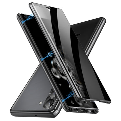 For Samsung Galaxy S23+ 5G Privacy Full Cover Magnetic Metal Tempered Glass Phone Case(Black) - Galaxy S23+ 5G Cases by buy2fix | Online Shopping UK | buy2fix