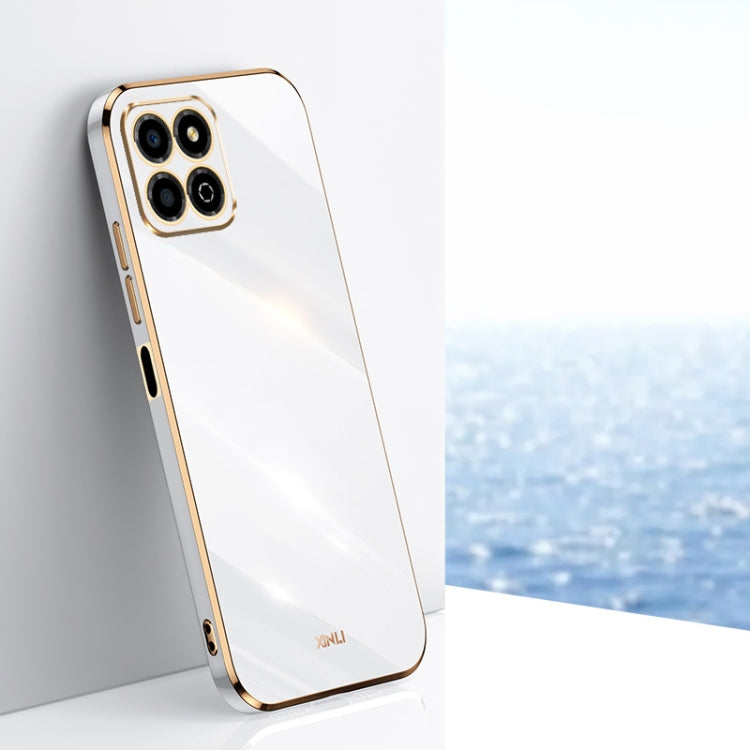 For Honor X8a 2023 XINLI Straight Edge 6D Electroplate TPU Phone Case(White) - Honor Cases by XINLI | Online Shopping UK | buy2fix