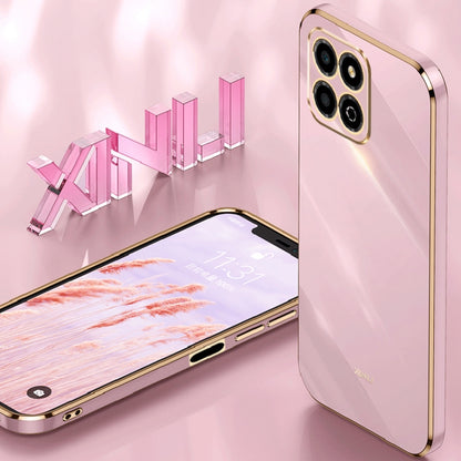 For Honor X8a 2023 XINLI Straight Edge 6D Electroplate TPU Phone Case(White) - Honor Cases by XINLI | Online Shopping UK | buy2fix