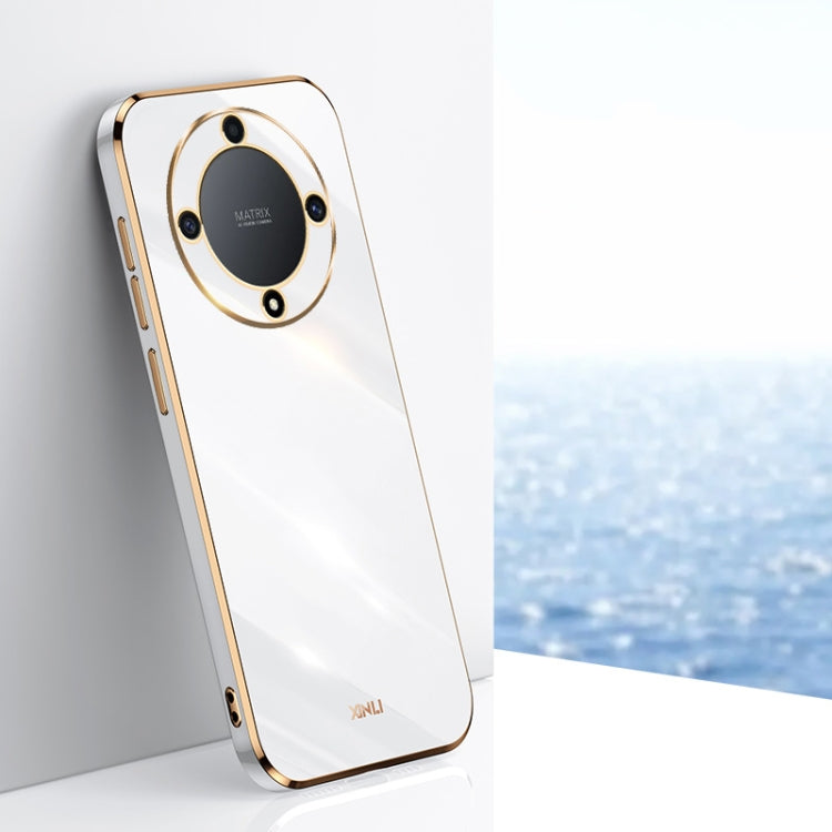 For Honor X9a 5G XINLI Straight Edge 6D Electroplate TPU Phone Case(White) - Honor Cases by XINLI | Online Shopping UK | buy2fix