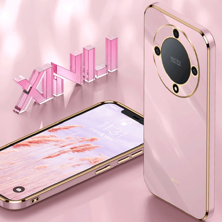 For Honor X9a 5G XINLI Straight Edge 6D Electroplate TPU Phone Case(White) - Honor Cases by XINLI | Online Shopping UK | buy2fix