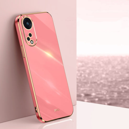 For OPPO Reno8 T 5G XINLI Straight Edge 6D Electroplate TPU Phone Case(Hawthorn Red)