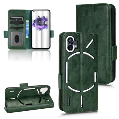 For Nothing Phone 1 Symmetrical Triangle Leather Phone Case(Green) - Nothing Cases by buy2fix | Online Shopping UK | buy2fix