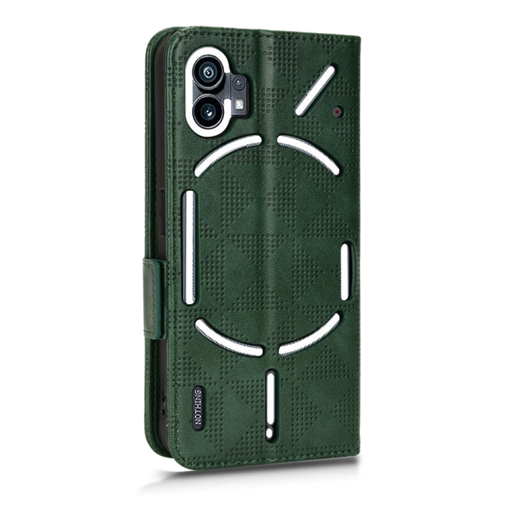 For Nothing Phone 1 Symmetrical Triangle Leather Phone Case(Green) - Nothing Cases by buy2fix | Online Shopping UK | buy2fix